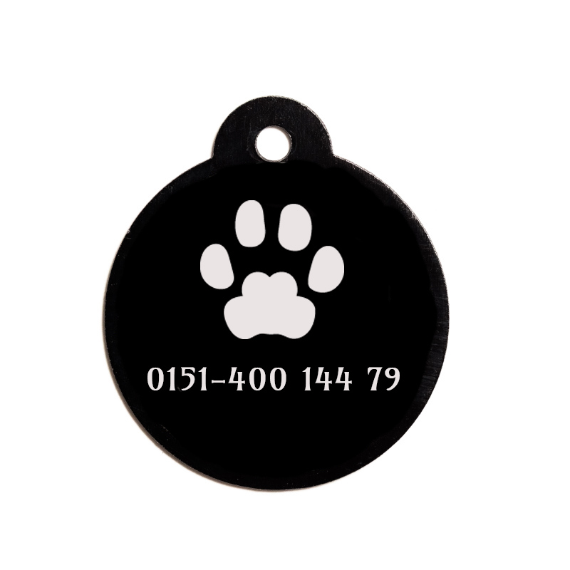 Schwarze Hundemarke mit Herzgravur – Bild 5
